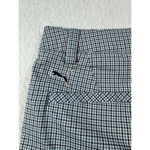 Puma Plaid Golf Shorts Mens 32 Blue, White and Dark Blue